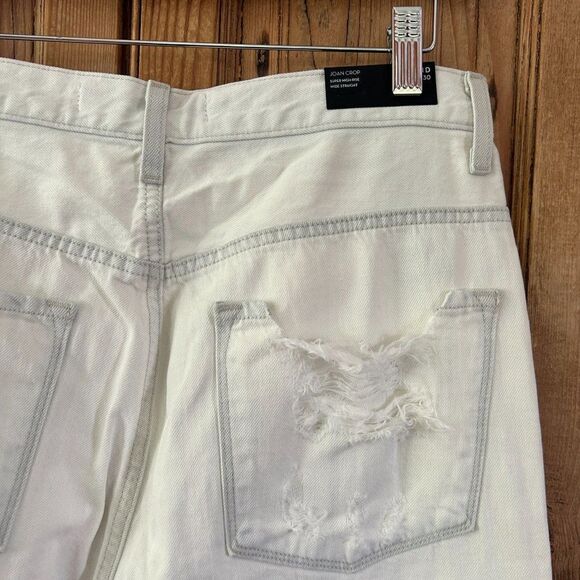 Women's J. Brand 30 Light Wash White Joan Crop Wide Straight Leg Jeans - Picture 10 of 10